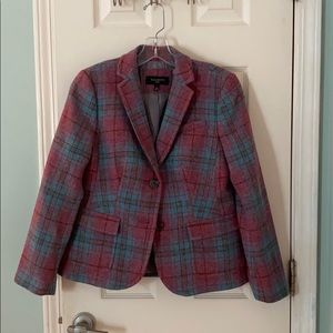 Pink and blue wool blazer